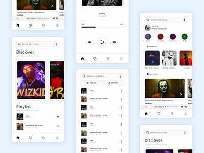Rockie Music Player audio music player audio player dribbblers illustrations interface design lagos music music player ui ui design user experience ux ux design