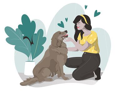 Petting Dogs is Good for Your Health best friends design dog dogs figuredrawing illustration
