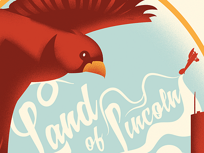 Land of Lincoln birds illinois illustration posters print printmaking screenprinting
