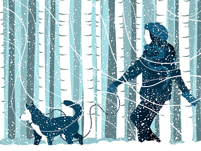 Winter Panel #1 illustration printmaking screenprinting vector winter