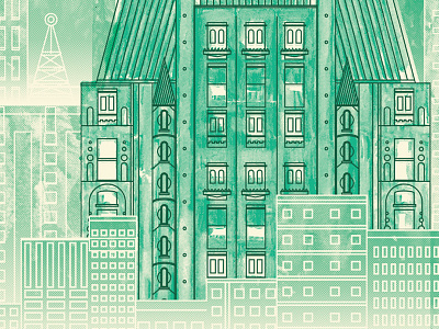 City Lyfe architecture buildings castle city gig poster illustration linework screenprint watercolor