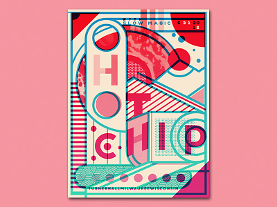 Hot Chip Poster Variant 1.02 catharsis experimental geometric gig posters gradient hot chip linework screen printing space thick lines typography