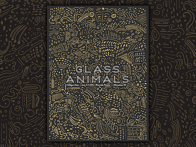 Glass Animals Gig Poster abstract catharsis drawing geometric gig poster illustration metallic music pattern poster print typography