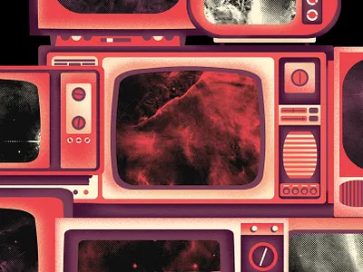 TV Stack design illustration music nebula print space television texture tv