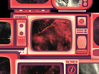 TV Stack design illustration music nebula print space television texture tv