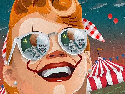 Derry is calling... (Night Version) film horror illustration illustrator it movie pennywise photoshop poster stephen king vintage