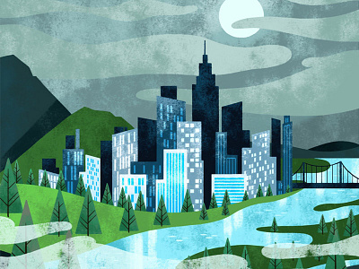 City_By_The_Sea.JPEG illustration photoshop