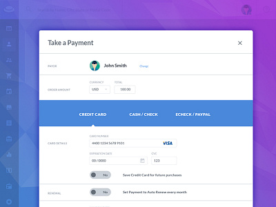 Take A Payment Concept crm design payment form ui ux web