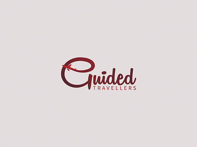 Guided Travellers logo branding design flat icon identity illustration lettering logo logo design minimal type typography vector