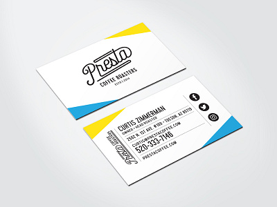 Presta Coffee Roasters Business Cards business card coffee collateral