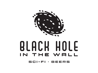 Black Hole In The Wall beer black hole branding gravity negative space one color sci fi singularity space