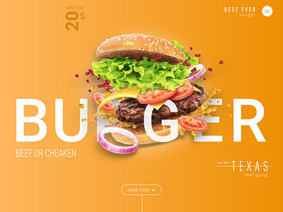 Burger burger design eat hero landing web