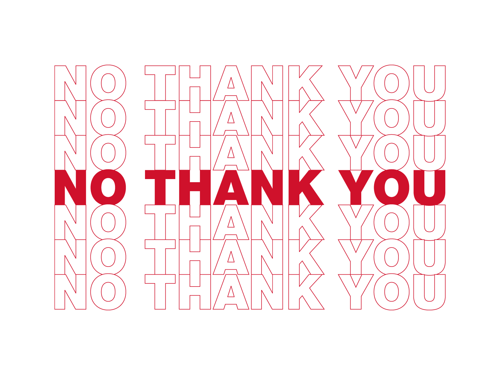 NO THANK YOU animation typography