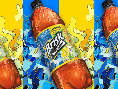 Brisk HalfandHalf Package Design art beverage brisk character design illustration labeldesign packagedesign pepsi productdesign