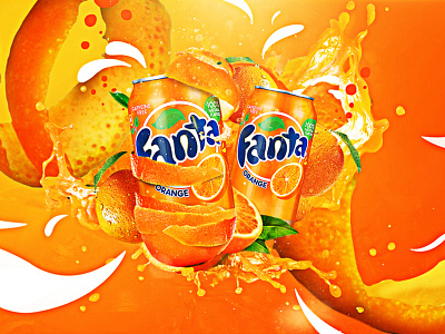 Fanta beverage design fanta graphicdesign illustration illustrator image orange package photoshop swirls visual