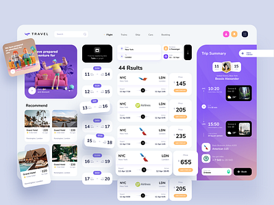 Travel ticket 3d booking branding clean concept design hotel profile ticket travel ui user inteface ux web website