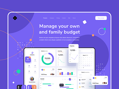 J Group Landing page budget clean concept dailyui dashboard design flat landing page manage product ui user experience user interface ux uxdesign web website