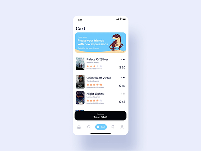 Book app app card cartoon clean concept dailyui design flat illustration order payment ui user inteface ux wallet