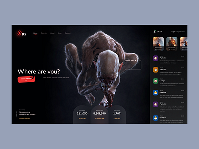 Game Center chat clean concept dailyui design game horror profile ui user inteface ux web website