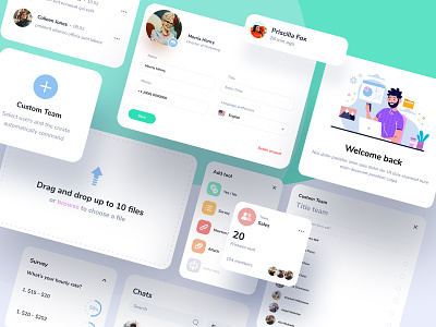Frisbee Dashboard Elements add clean concept custom dailyui dashboard design panel profile team ui user ux web website