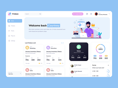 Frisbee Dashboard by Ruslan Kulikov on Dribbble