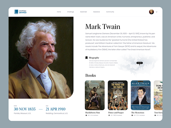 biography page design