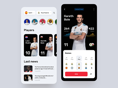 Sport Mobile App design: UX/UI design (iOS/Android)