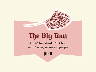 The Big Tom branding design illustration restaurant steak