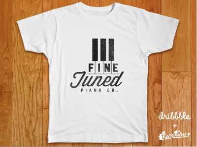 Fine Tuned Piano Co. black branding contest design dribbble logo piano playoff t shirt threadless white