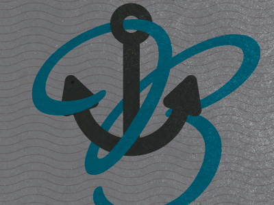 Anchor "B" anchor blue dark drey grey teal texture waves