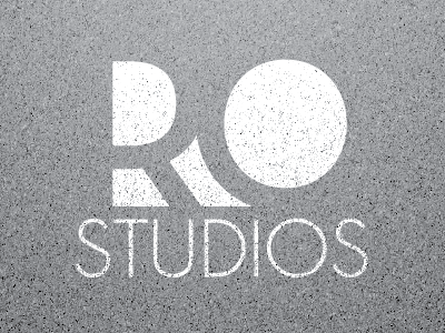 RO Studios grey identity logo texture white