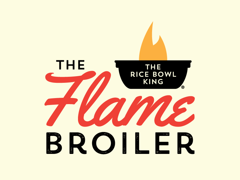The Flame Broiler bowl flame identity rebrand logo