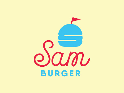 Samburger - Final burger flag identity logo restaurant script