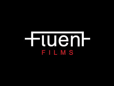 Fluent Films black branding films graphic identity logo red