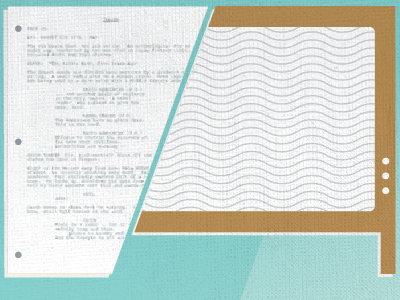 Script & TV with texture aqua gold green grey paper script texture tv waves white