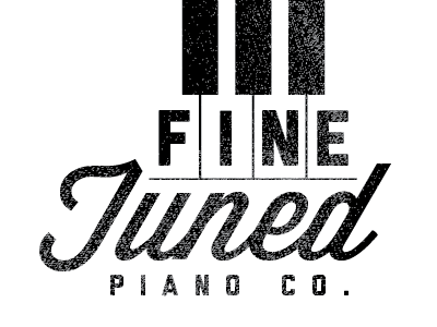 Fine Tuned black keys liberator logo mark piano type white wisdom script
