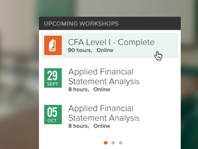 Workshop Calendar book calendar class finance ux workshop