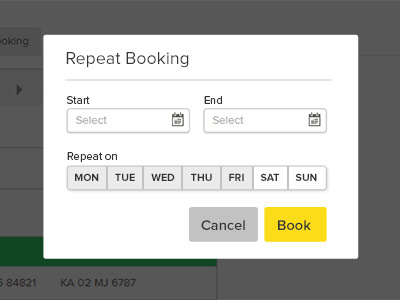 Repeat Booking Modal book booking cab flat modal repeat taxi yellow