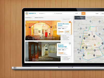 Search Results snippet apartments filters location map map based property real estate rentals results search snippets
