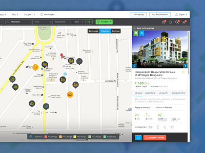 Map view apartments filters location map map based property real estate rentals results search snippets