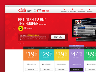 Dish Homepage banner dish hero homepage landing page packages television tv website