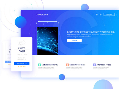 Landing Page - E-Commerce for SIMs clean e commerce global connectivity iot landing page minimal mobile pricing cards responsive sim ui web ui