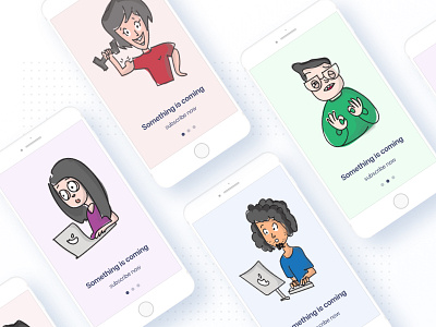 Something interesting is being baked! app character colors design gradient illustrations mystery netbramha template ui ux