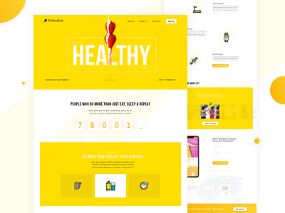Fitness Concept Landing Page - Hello its yellow - Freebie