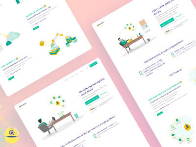 Botmetric - Cloud Infrastructure Management - All pages animation bot business characters cloud management flat design icons illustration security ui website