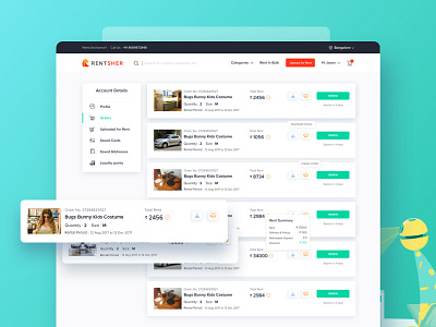 Rentsher - Online rental platform digital rentals ui user experience visual webapp website