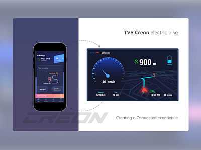 TVS Creon app app design automobile automotive automotive design bike branding business concept design design electric bike interaction internetofthings netbramha product design strategy ui user experience userinterface ux