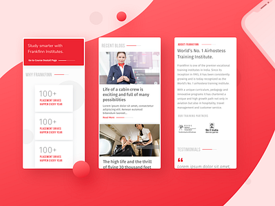 Frankfinn - Landing Page | Mobile aviation branding business design flat design hospitality institute interface mobile design mobile ui netbramha training travel typography ui user experience userinterface ux