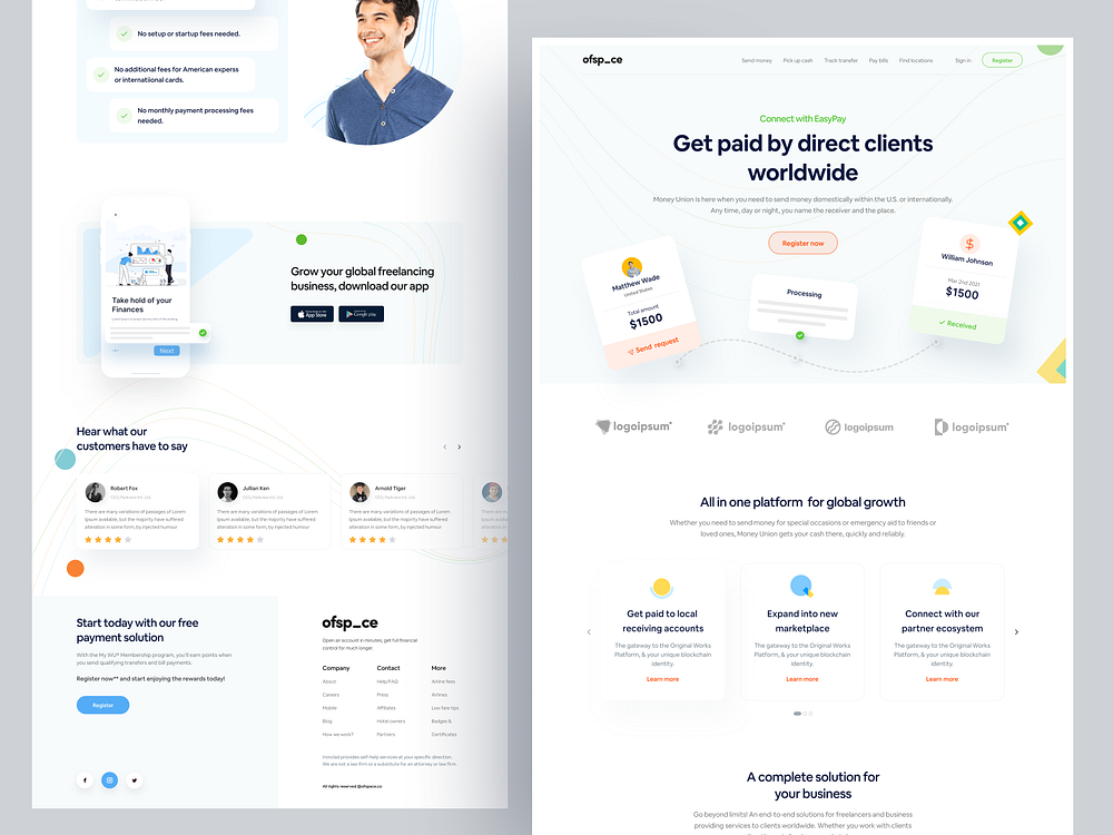 Fintech Home page I Ofspace by Ofspace UX/UI on Dribbble