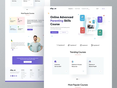 eLearning Web exploration I Ofspace branding colorful design course course app education app education website icon design ios landing page learning app learning platform minimal popular trendy design ux webdesign website design